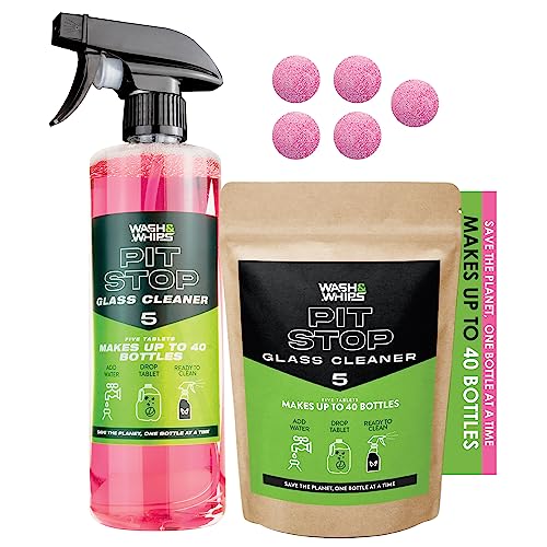 WASH&WHIPS Pit Stop Glass Cleaner / All Surface Cleaner Refill Tablets (Makes 5 Gallons) - AC Oil & Supply