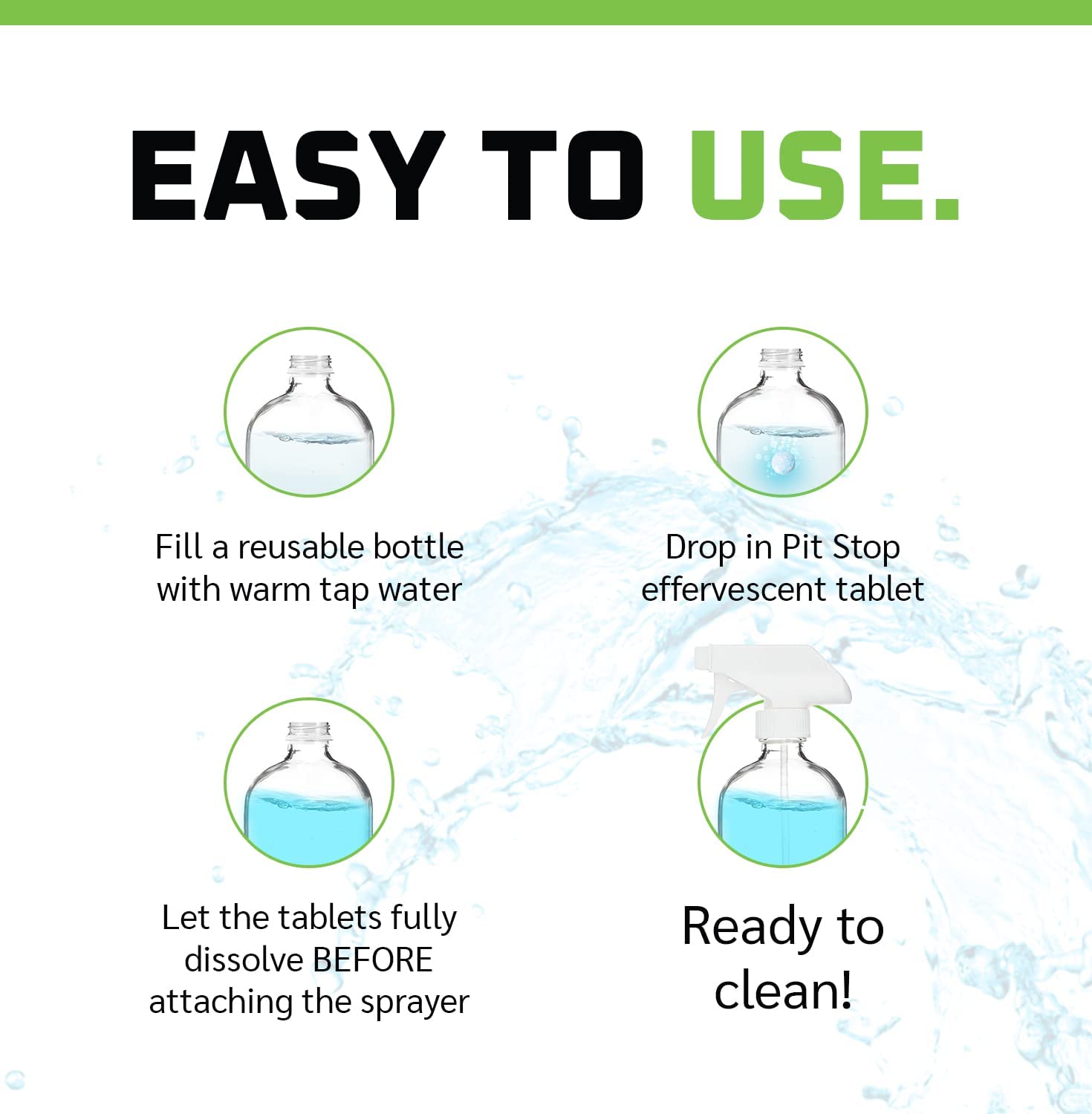 WASH&WHIPS Pit Stop Glass Cleaner / All Surface Cleaner Refill Tablets (Makes 5 Gallons) - AC Oil & Supply